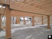 Framing in the basement. Photo by White Pine Resort.