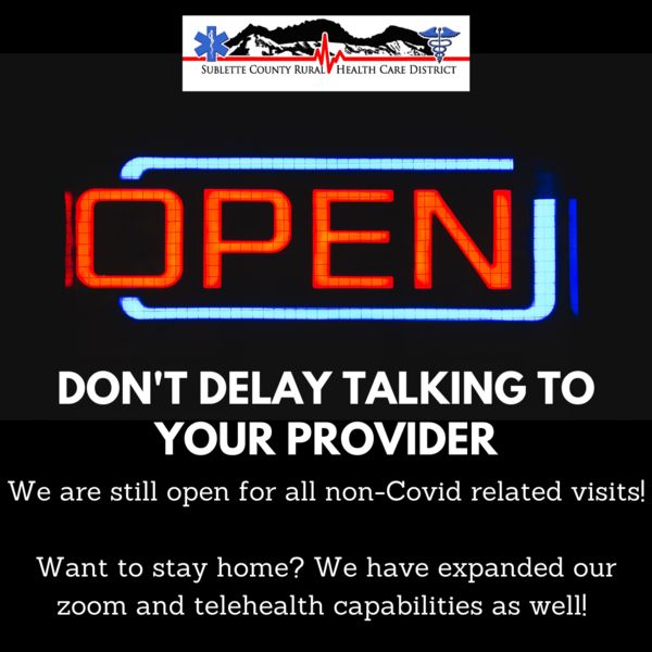 Clinics are Open. Photo by Sublette County Rural Health Care District.