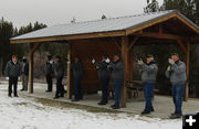 3 volley salute. Photo by Dawn Ballou, Pinedale Online.