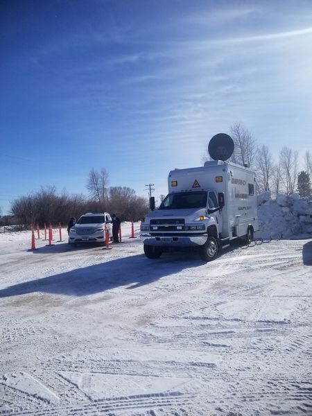 Vaccination line. Photo by Sublette County Emergency Management.