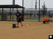 Marking baselines. Photo by Dawn Ballou, Pinedale Online.