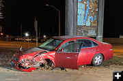 Crashed into a boulder. Photo by Sublette County Sheriff's Office.