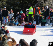 Red sled 1. Photo by Dawn Ballou, Pinedale Online.