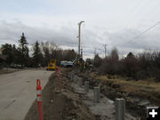 Retaining wall. Photo by Dawn Ballou, Pinedale Online.