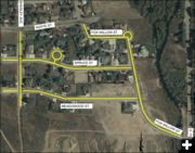 Fox Willow area chip sealing map. Photo by Town of Pinedale.