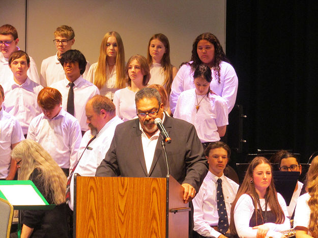 Invocation by Chaplain Randy Belton. Photo by Pinedale Online.