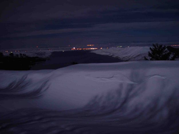 Drifted Snow Captures Moonlight. Photo by Dave Bell.