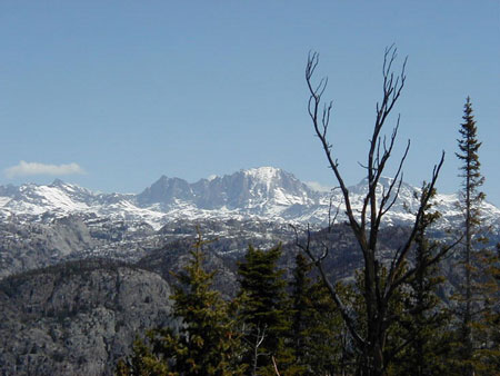 View of the Wind River Mountains skyline from turnout on Skyline Drive