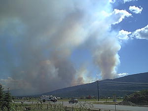 Plume from the Green Knoll fire 