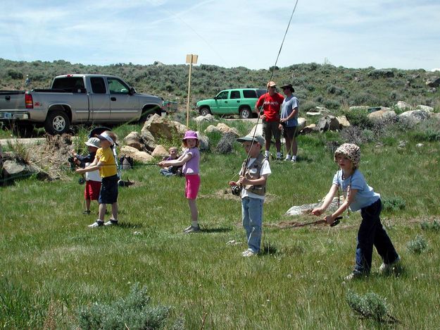 Fly Casting Practice. Photo by Pinedale Online.