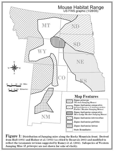 Mouse habitat range. Photo by US FWS graphic.