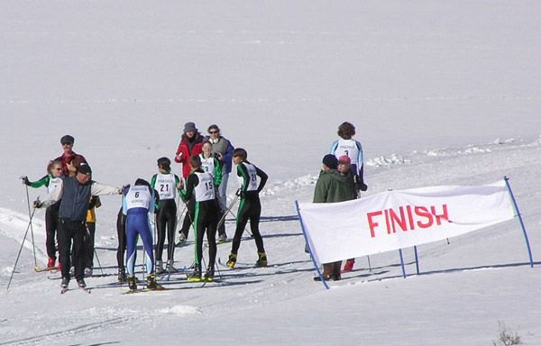 Skiers at Finish Line. Photo by Pinedale Online.