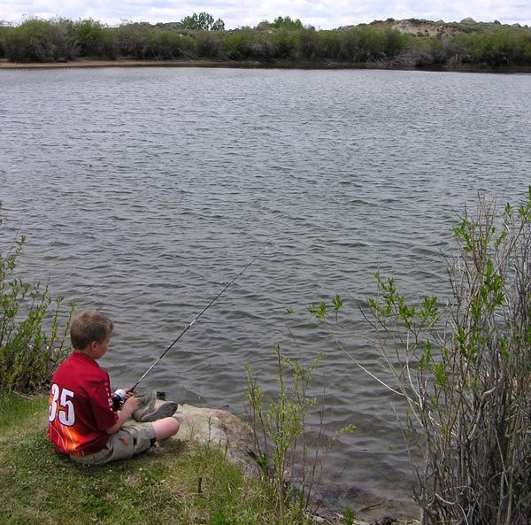 Paden fishing. Photo by Dawn Ballou, Pinedale Online.