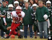 Interception. Photo by Clint Gilchrist, Pinedale Online.