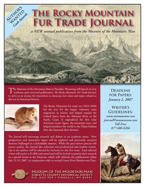 New Fur Trade Journal. Photo by Museum of the Mountain Man.