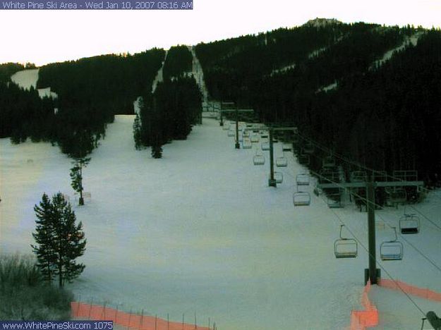 Not foggy at White Pine. Photo by White Pine lodge webcam.