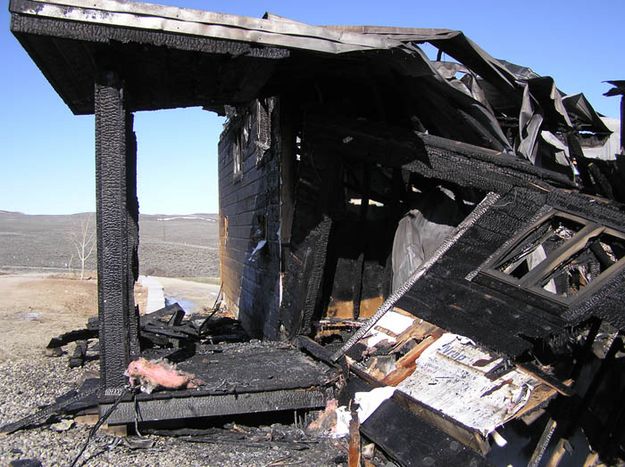 Fire damage. Photo by Dawn Ballou, Pinedale Online.