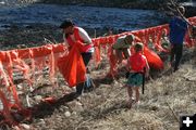 Pine Creek Clean Up. Photo by Pam McCulloch, Pinedale Online.