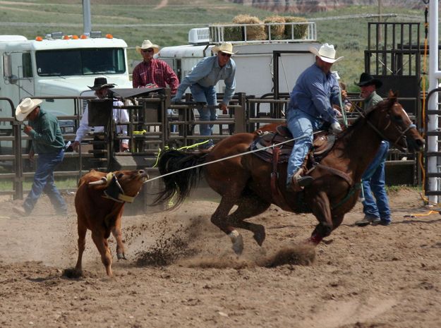 Team Roping. Photo by Clint Gilchrist, Pinedale Online.