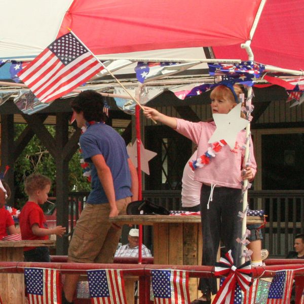 Flag Girl. Photo by Dawn Ballou, Pinedale Online.