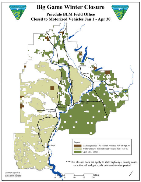 Closure Map. Photo by Bureau of Land Managment.