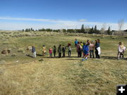 Throwing the tomahawk. Photo by Dawn Ballou, Pinedale Online!.