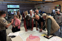Dollar Lake Fire community meeting. Photo by Dawn Ballou, Pinedale Online!